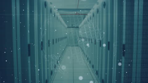 Digital Globe Animation in Futuristic Server Room