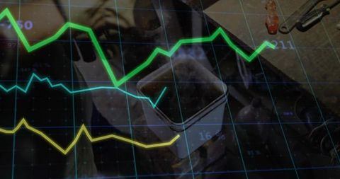 Industrial workbench with technical data overlay demonstrating innovation