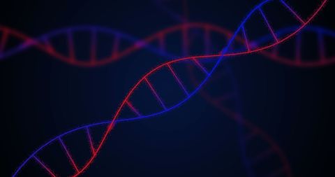 Futuristic DNA Strands on Blue Background for Biotech Concept - Download Free Stock Images Pikwizard.com