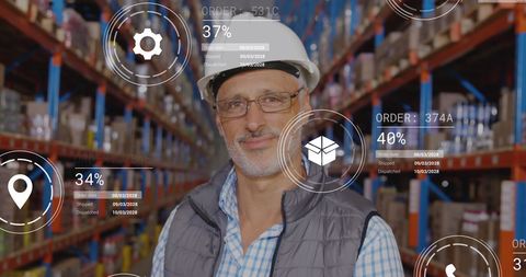Digital Warehouse Management Supported by Augmented Technology - Download Free Stock Images Pikwizard.com