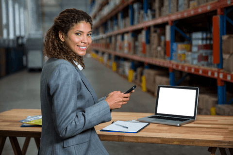 transparent background businesswoman using phone in warehouse - Download Free Stock Videos Pikwizard.com