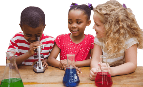 transparent background: kids exploring science and chemistry with microscope - Download Free Stock Videos Pikwizard.com