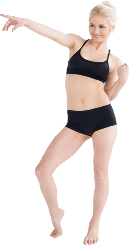 Caucasian Woman Exercising in Sporstwear on Transparent Background