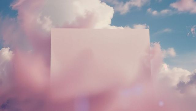 Ethereal Panel Surrounded by Dreamy Pastel Clouds