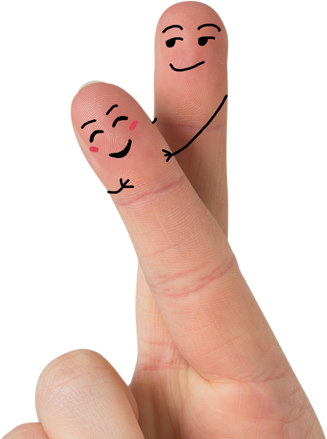 Close-up of Fingers with Romantic Face Illustrations Transparent Background - Download Free Stock Videos Pikwizard.com