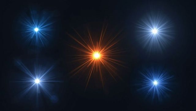 Cosmic Starburst Radiance with Central Orange Flare