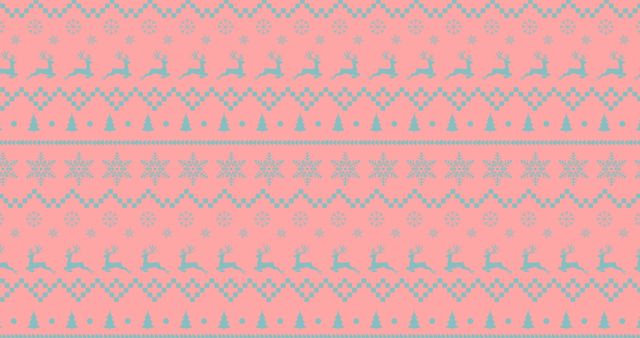 Seamless Traditional Christmas Pattern with Reindeer and Snowflakes - Download Free Stock Images Pikwizard.com