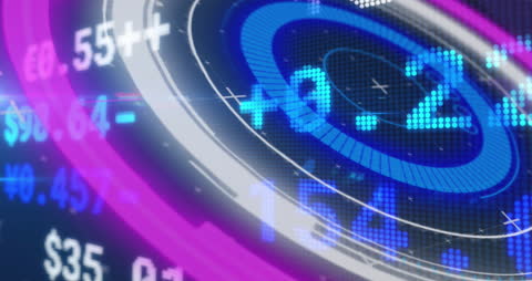 Digital Stock Market Scan Display with Futuristic Design