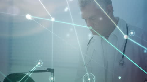 Doctor Engaging with Advanced Digital Technology Interfaces