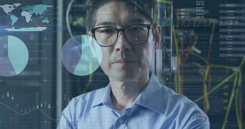 IT Engineer Analyzing Data in High-Tech Server Environment - Download Free Stock Images Pikwizard.com