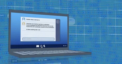 Conversational Chatbot Interface on Laptop Screen for Modern Communication - Download Free Stock Images Pikwizard.com