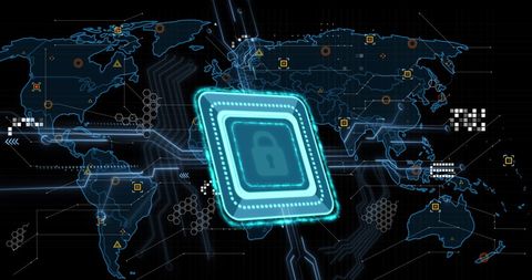 Global Cybersecurity Concept with Digital Padlock - Download Free Stock Images Pikwizard.com