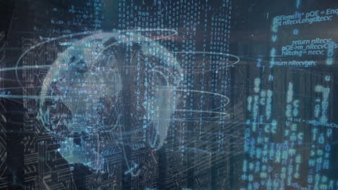 Digital Data Processing Over Virtual Globe Inside Server Room