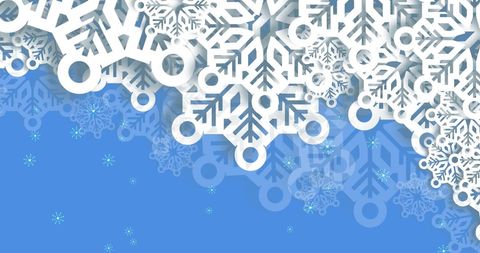 Intricate Snowflakes with Festive Vibes on Blue Background