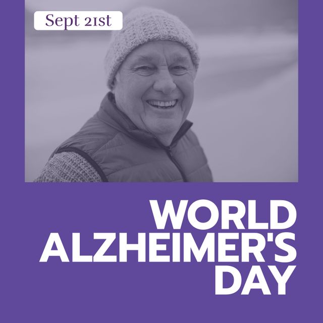 World Alzheimer's Day - September 21st - Happy Senior Man by Seaside - Download Free Stock Templates Pikwizard.com