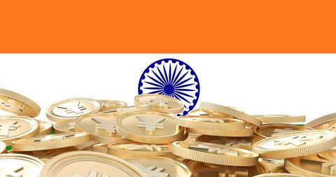 Conceptual Illustration of India Flag over Japanese Yen Coins - Download Free Stock Images Pikwizard.com