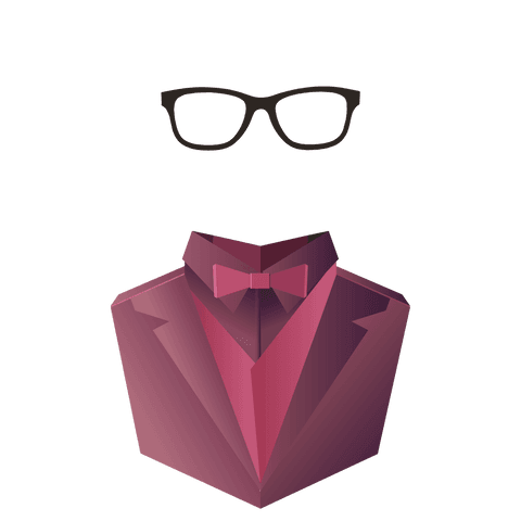 Transparent fashion design illustration of glasses and suit