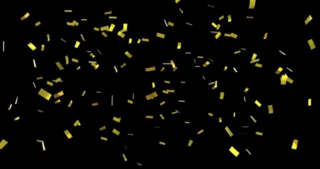 Falling Gold Confetti on Black Background - Download Free Stock Images Pikwizard.com