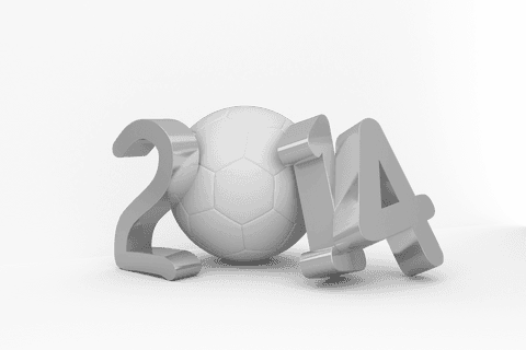 2014 football year concept on transparent background