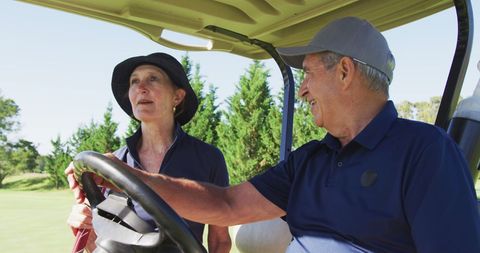 Senior Couple Enjoying a Day at the Golf Course - Download Free Stock Images Pikwizard.com
