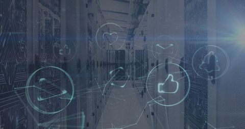 digital icons and data processing in server environment - Download Free Stock Images Pikwizard.com
