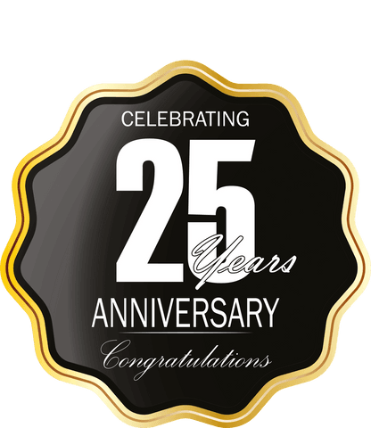 transparent badge celebrating 25 years anniversary milestone - Download Free Stock Videos Pikwizard.com