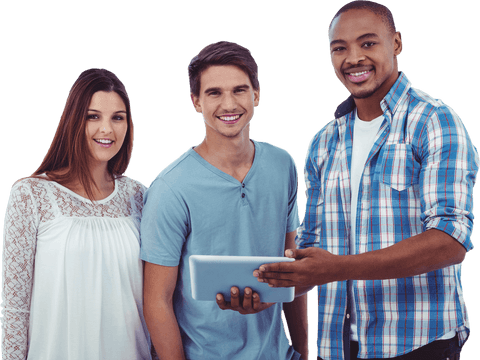 Young Professionals Engaging with Tablet on Transparent Background - Download Free Stock Videos Pikwizard.com