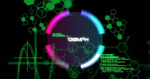 Futuristic Digital Speedometer with Scientific Graphics - Download Free Stock Images Pikwizard.com