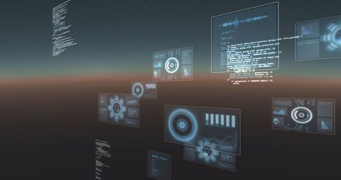 Futuristic Digital Screens with Data Visualizations - Download Free Stock Images Pikwizard.com