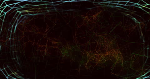 Digital Network Connections on Dark Background