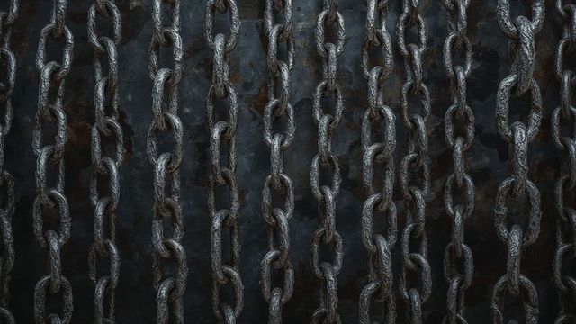 Rusted industrial chains creating a gritty metal texture