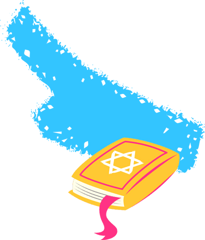 Transparent background with six-point star book illustration