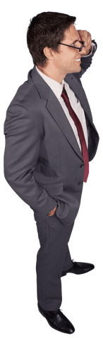 transparent thinking businessman adjusting glasses, professional success - Download Free Stock Videos Pikwizard.com