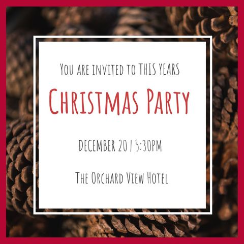 Festive christmas party invitation with pine cones