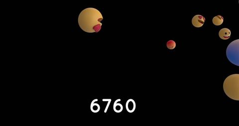 Floating Emojis with Dynamic Numbers on Black Background