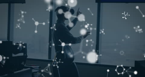 Businessman Experiencing Augmented Reality in Office