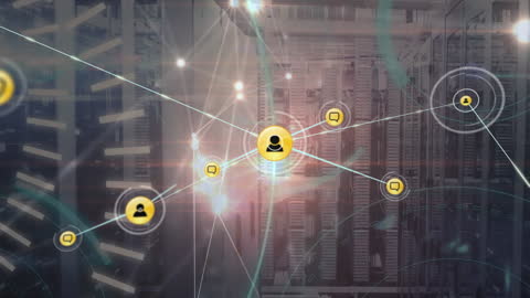 Network Connections and Data Processing in Server Room