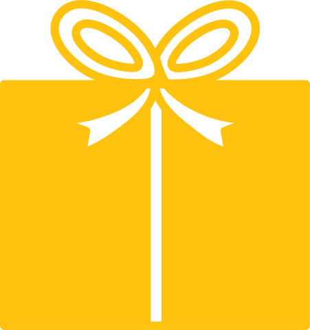 Transparent Yellow Gift Box with Ribbon