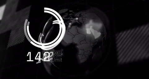 Futuristic Digital Globe with Data Processing Elements