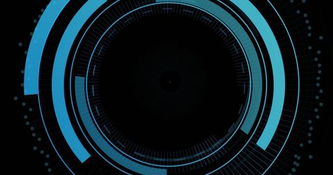 Futuristic Digital Shield Interface Circle on Black Background - Download Free Stock Images Pikwizard.com