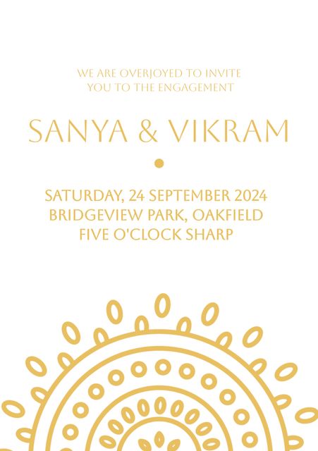 Elegant White and Gold Engagement Party Invitation - Download Free Stock Videos Pikwizard.com