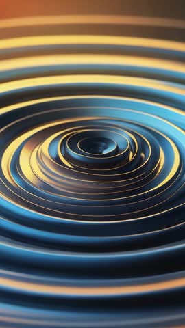 Pulsing Ambient Light Revealing Concentric Metallic Rings on Futuristic Plane Vertical Loop