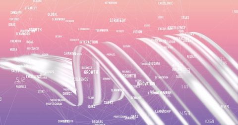 Abstract Digital Flow with Business Keywords - Download Free Stock Images Pikwizard.com