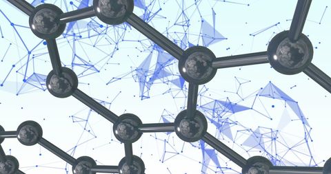 Molecular structure with connecting network graph