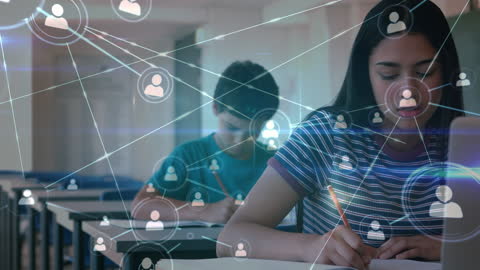 Innovative Network Connections in Educational Setting Concept