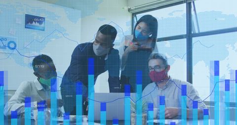 Financial Analysis with Diverse Team in Masks Amid COVID-19