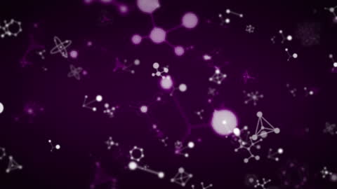 Abstract Glowing Digital Network on Purple Backdrop