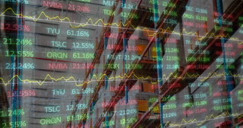 Stock Market Overlay with Warehouse Interior Concept
