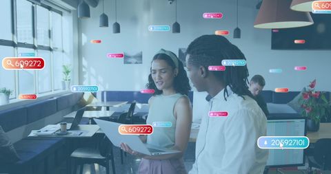 Dynamic Digital Collaboration in Modern Office Setting