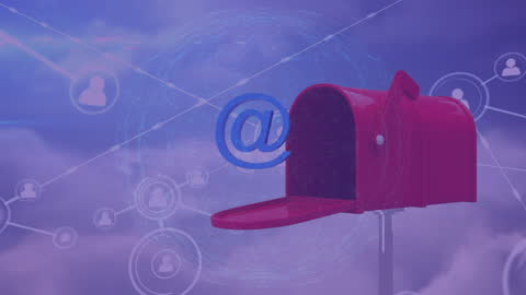 Digital Inbox and Social Connectivity Concept with Cloud Networking